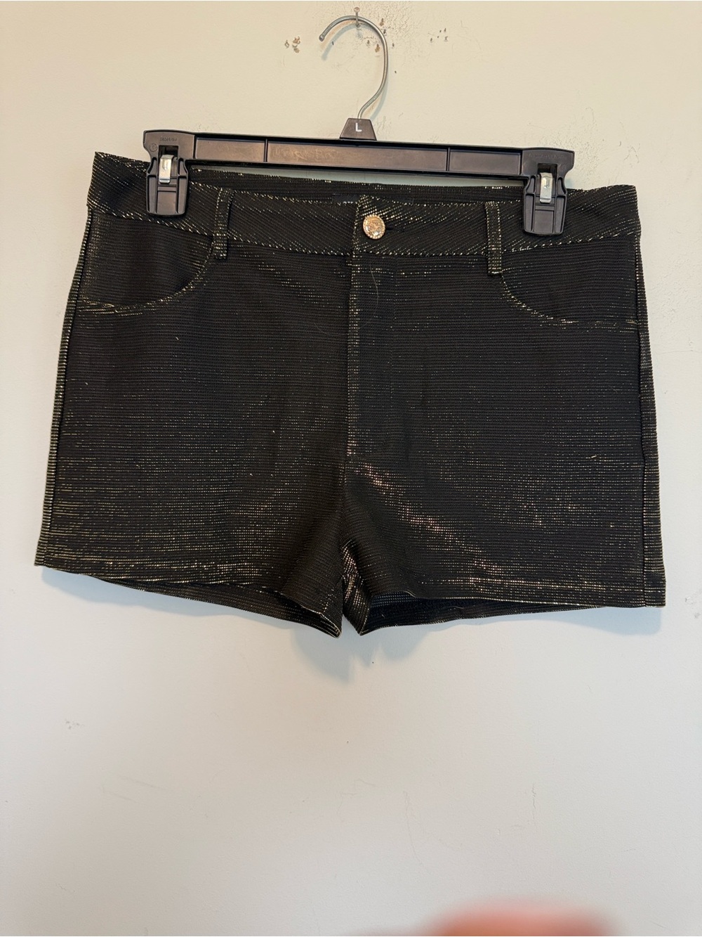 Shane Justin Black Sparkle Shorts for Women